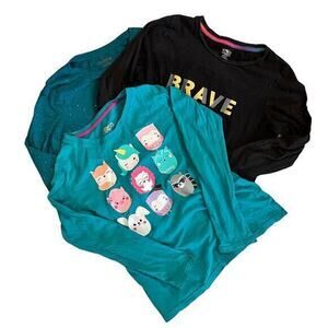 Girls Size 10/12 Long-Sleeve Tee Top Bundle: Cat & Jack, Athletic Works, Circo